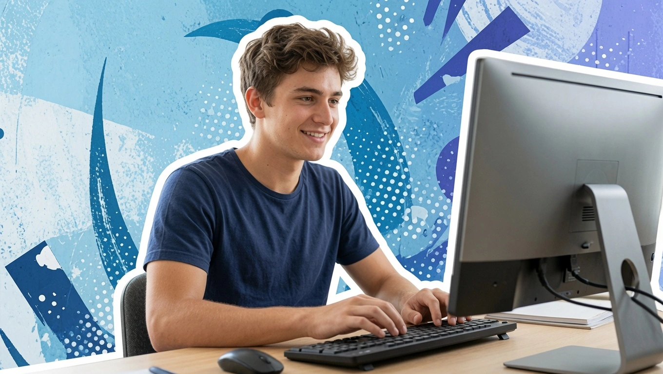 Teilnehmer der IHK-Fachwirt-Weiterbildung lernt abends online von zu Hause am Computer